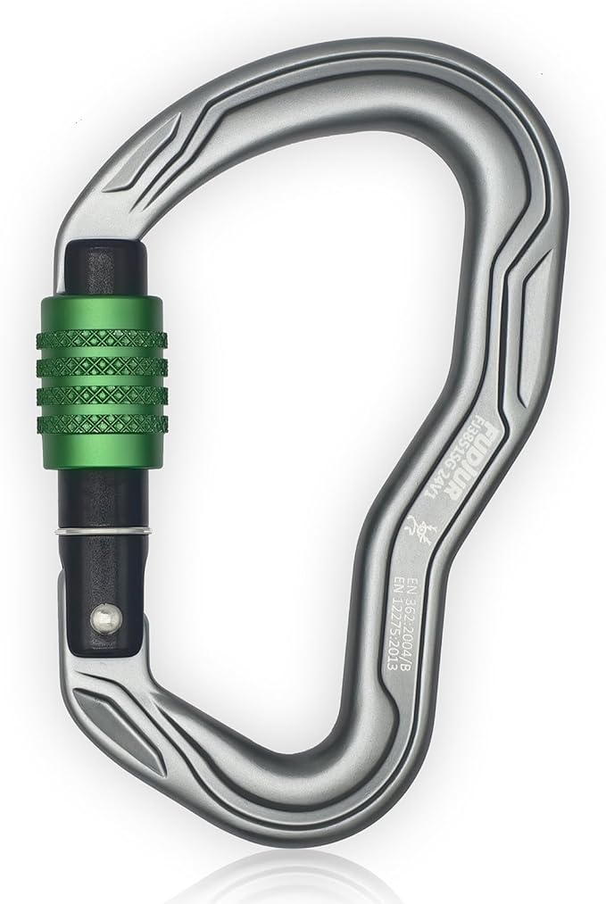 CE Certified 30KN Screwgate Locking Climbing Carabiner Clip Lock Heavy Duty Carabiner for Rock Climbing Hammocks Rappelling Rescue and Hunting D-Shaped