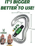 CE Certified 30KN Screwgate Locking Climbing Carabiner Clip Lock Heavy Duty Carabiner for Rock Climbing Hammocks Rappelling Rescue and Hunting D-Shaped