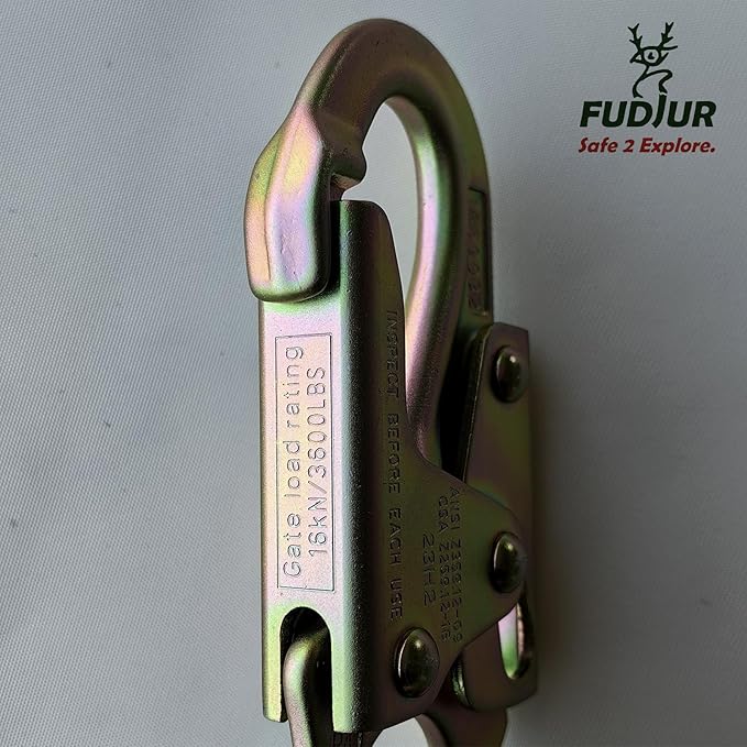 Arborist Positioning Lanyard - 1/2 in Polyester Rope with a Steel snap Hook That Prevents The Rope from Twisting - Adjustable, High Visibility, CE Certified for Work Positioning and Tree Climbing
