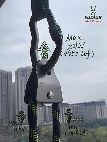 Zipline Pulley 22KN(4945LBS) Climbing Single Sheave CE Certified Tree Work Zip Line Rock Climbing Rigging and Arborist Gear