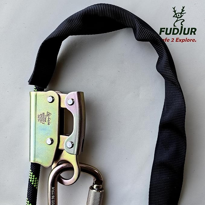 Arborist Positioning Lanyard - 1/2 in Polyester Rope with a Steel snap Hook That Prevents The Rope from Twisting - Adjustable, High Visibility, CE Certified for Work Positioning and Tree Climbing